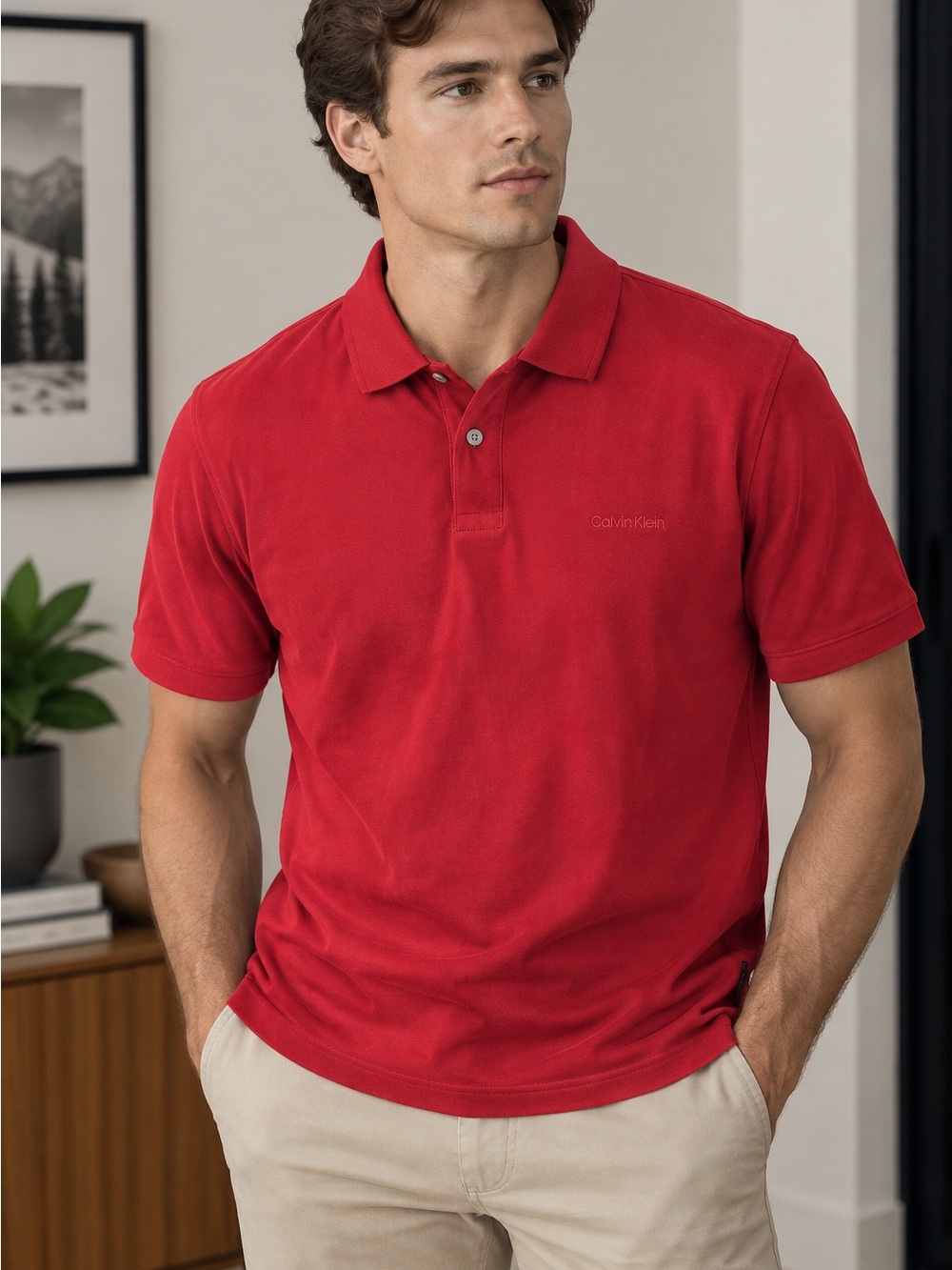 Calvin Klein Men’s Red Polo Shirt